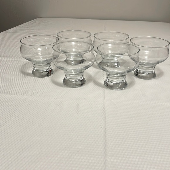 Set of six 4”x4” clear dessert/sherbet glass - Picture 1 of 4